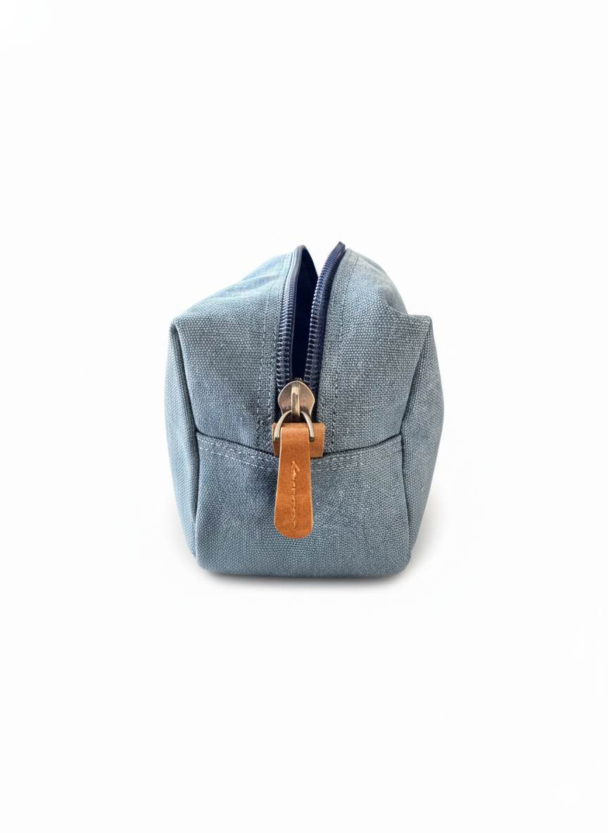 Trousse de toilette en toile Bleu jeans