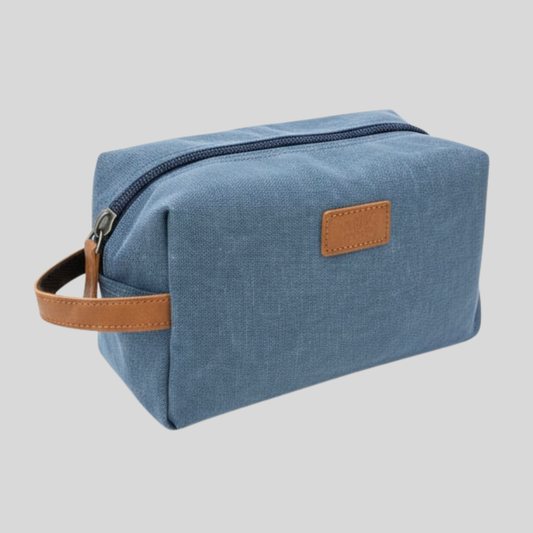 Trousse de toilette en toile Bleu jeans