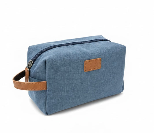 Trousse de toilette en toile Bleu